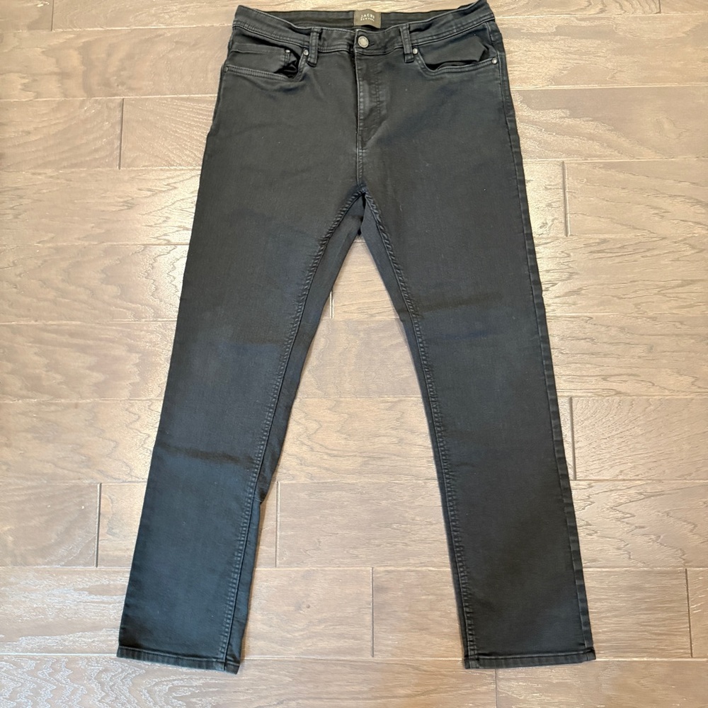 JACHS Men’s Slim Stretch Chino Pants – Black, Size 34×32